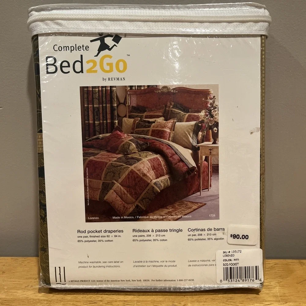 Revman Bed2Go Lorenzo‎ Green Curtain Panels Pair 82x84
